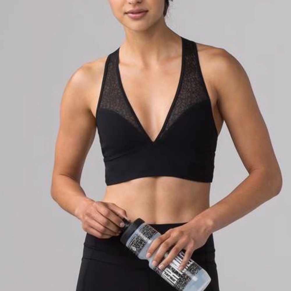 Lululemon Black Twist and Train Bra, Sz 6